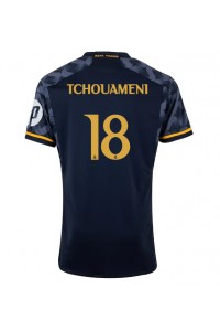 Real Madrid Aurelien Tchouameni #18 Jalkapallovaatteet Vieraspaita 2023-24 Lyhythihainen